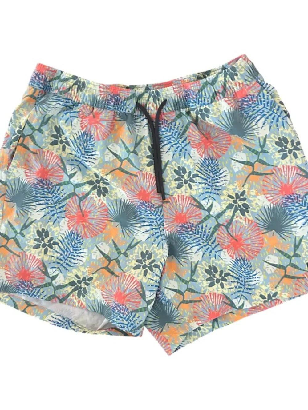 AFTCO Strike Swim Shorts Fishing Shorts Tropical Floral Elfin Yellow Size Medium
